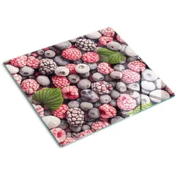 GLASPLATTE 60x52 cm Gefrorene Waldfrüchte