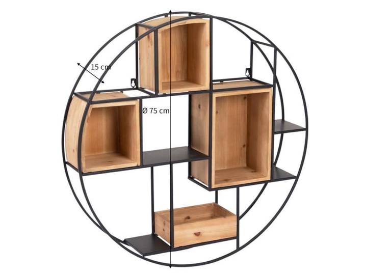 Étagère Murale Ronde - Baytex - Abaco - Ø 75 cm - Marron - Hauteur 75 cm