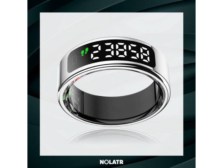NOLATR Smart Ring ELITE VUE - Maat 8 - Zilver