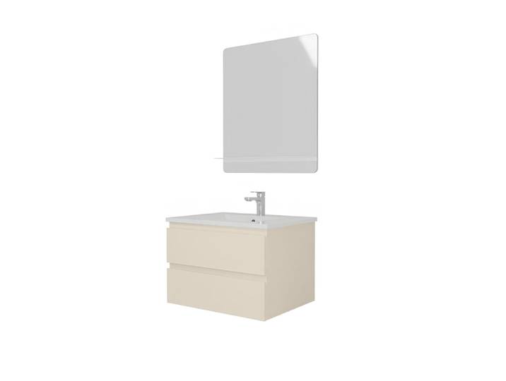 Ensemble meuble simple vasque 60 cm + robinet + miroir