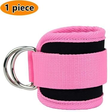 Uplifted Finds Gym Ankle Straps Double D Ring Adjustable Neoprene Padded Cuffs pink