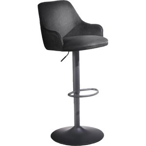 Wohnling Barhocker WL7.007, drehbar mit Lehne, 64-84 cm Sitzhöhe, Stoff, schwarz