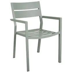Gartenstuhl Delia von Brafab aus Aluminium, modern mit Armlehne, hellgrün, pflegeleicht
