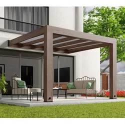 Palram - Canopia Helsinki 347 | Terrassenüberdachung aus Holz | 3x3,5 m - Natur