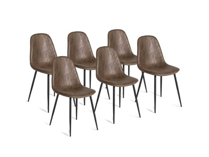 IDMarket - 6er-Set Vintage DALI Esszimmerstühle in braun