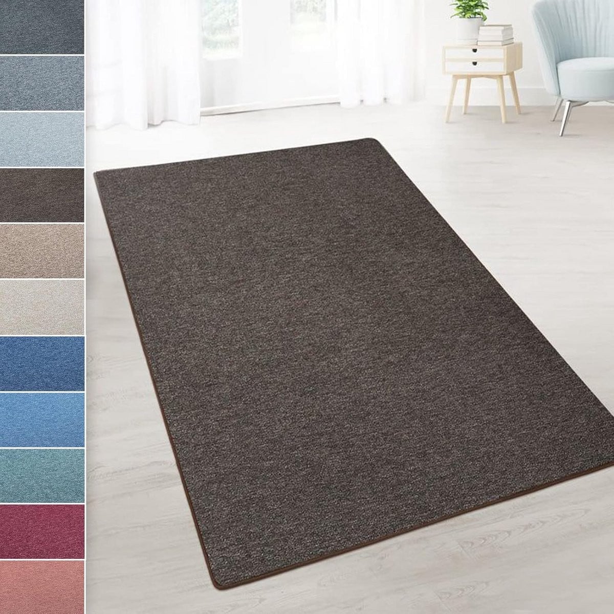 Tapijt Loper op Maat - Duurzaam Anti-slip voor Hal, Woonkamer of Keuken - Donkerbruin