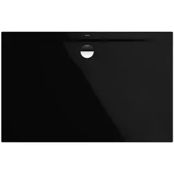 Kaldewei SUPERPLAN ZERO EXTRAFLACH Duschfläche, 1000x1400 mm, schwarz, bodeneben, erhöhte Einbauhöhe, seitlicher mittiger Ablauf