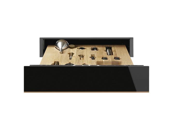Smeg Schublade Dolce Stil Novo, Schwarz, Holz, Metall, Glas, Eiche, massiv, 59.7x13.5x53.8 cm, Made in Italy, Schlafzimmer, Kleiderschränke, Schrankzubehör