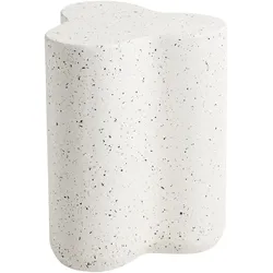 BEISTELLTISCH 32/37 cm Terrazzo Optik Cremeweiß Tellaro
