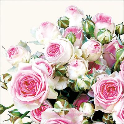 Ambiente 20 Servietten Papier 33x33cm 3-lagig - hochwertige Einweg Papierservietten Rosen Blumenmotiv Tischdeko romantisch Hochzeit Verlobung Valentinstag