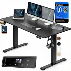 Höhenverstellbarer Schreibtisch Schwarz (Carbon-Optik) 160x70x72-117cm