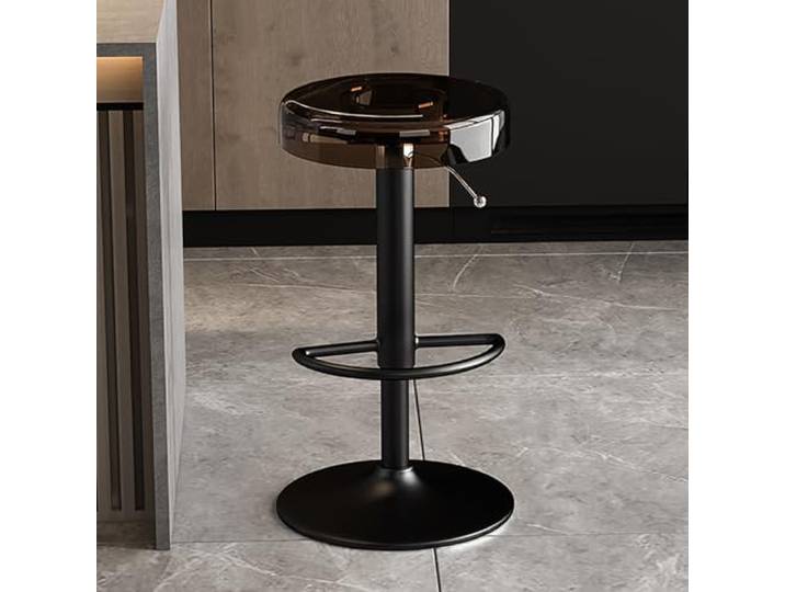 Acryl-Barhocker, Barhocker, Barhocker, Barstühle, Höhenverstellbarer Drehhocker, Küchenthekenhocker (Color : Brown, Size : Black Lifting Rod)