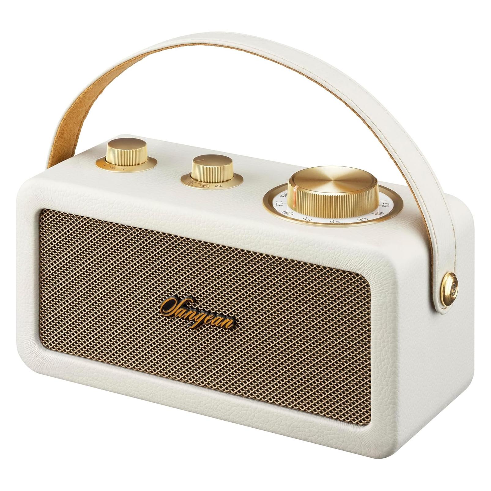 Sangean RA-101 Akku-Radio FM Bluetooth, AUX wiederaufladbar Ivory, Gold (FM, Bluetooth) (A500524)