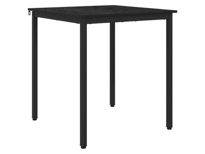 KGHERMDF Esstisch 70x70x75 cm Schwarz Metall Holzwerkstoffplatte, Stabiler Rahmen, Pflegeleicht, Quadratische Beine, 2 Personen Montage