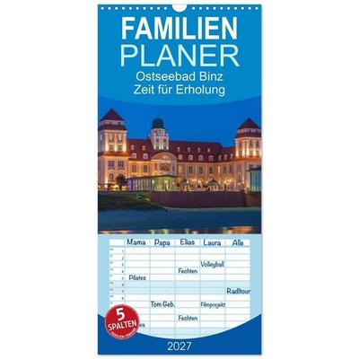 Familienplaner 2027 - Ostseebad Binz – Zeit für Erholung mit 5 Spalten (Wandkalender, 21 x 45 cm) CALVENDO