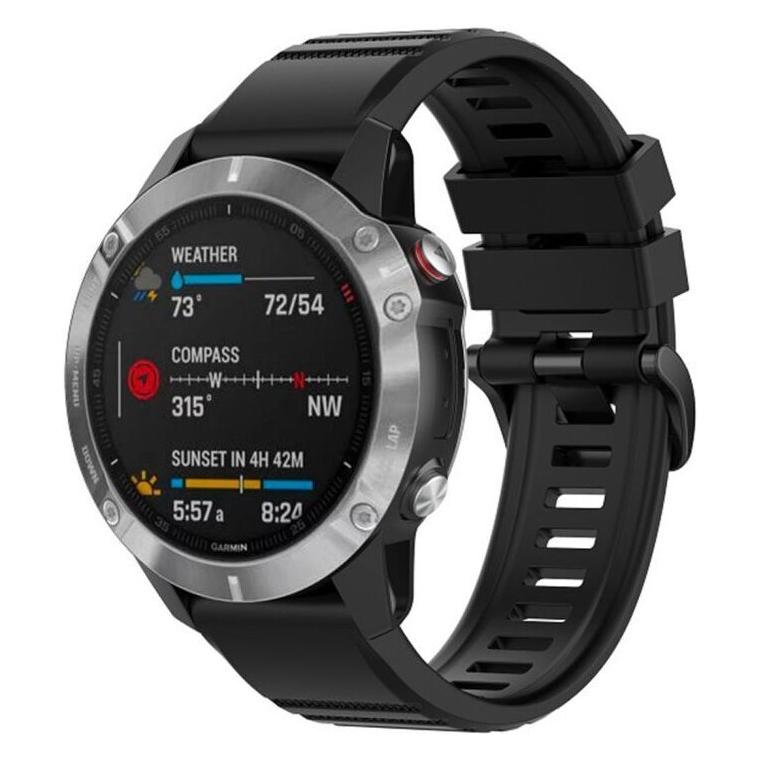Fixed Silikone rem til Garmin QuickFit 26mm Sort (26 mm, Silicone) (FIXSST-QF26MM-BK)