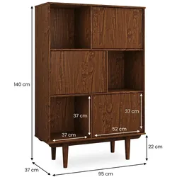 Idimex, Kommode + Sideboard, Highboard SIMONA aus Massivholz mit 3 Türen – Eiche Finish (95 x 37 x 139 cm)