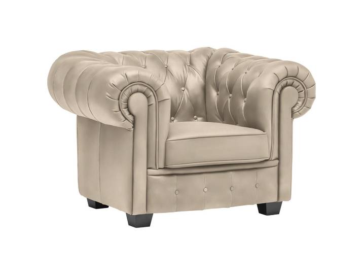 Landscape Chesterfield-Sessel, Creme, Holz, Kiefer, vollmassiv, 115x76.5x96 cm, Fsc, Made in Europe, Lederauswahl, Stoffauswahl, Wohnzimmer, Sessel, Chesterfield-Sessel