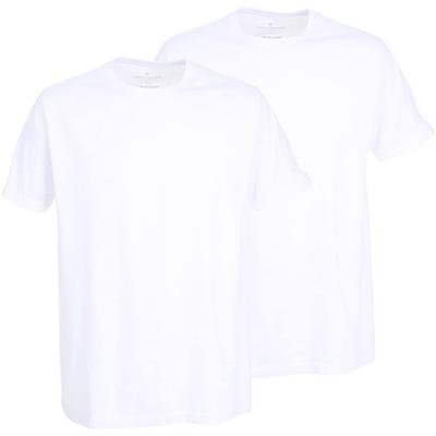 T-Shirt TOM TAILOR "Ohio", Herren, Gr. L, weiß, Single Jersey, Obermaterial: 100% Baumwolle, unifarben, Basic, bequem hüftlang, Rundhals, Shirts T-Shirt, Kurzarm, Rundhalsausschnitt, basic, locker, elastisch, Baumwollmix