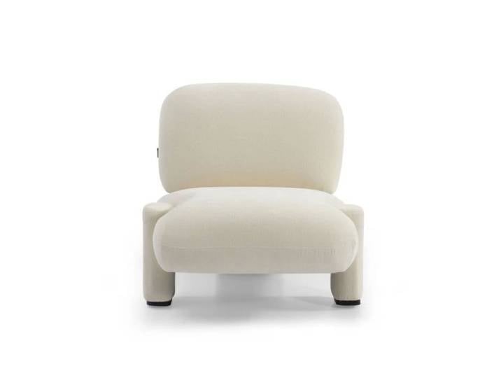 Fauteuil scandinave Louise en chenille blanc cassé - Livin24 - Relaxation - Intérieur