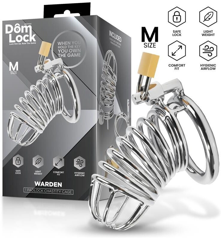 DOMLOCK Cage pour pénis taille M avec anneau et cadenas