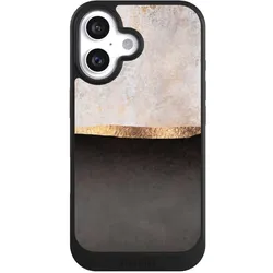 Nivocase Hülle für Apple iPhone 16 Handyhülle NIVOcore Case Schwarz Abstrakt Black & White Trends (Apple iPhone 16), Smartphone Hülle, Schwarz