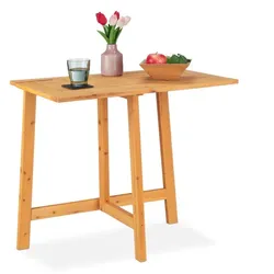 Relaxdays Rechteckiger Klapptisch aus Holz Hellbraun