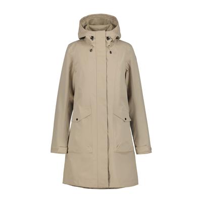 Outdoorjacke ICEPEAK "Icepeak Mantel Ulysses", Damen, Gr. 38, beige (kitt), Stoff, 100% Polyester, normal, Jacken Outdoorjacke