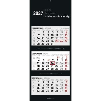 3-Monatskalender Black 2027
