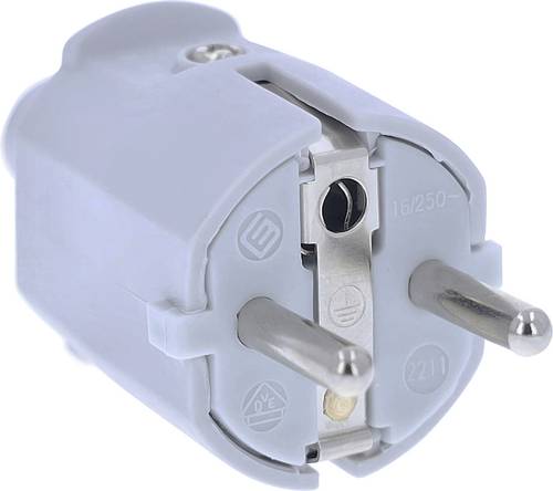 AS Schwabe 62220 Schutzkontaktstecker PVC 230V Grau