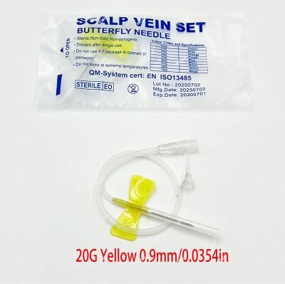 Uplift Treasures Disposable Butterfly Infusion Needle For Pet IV Therapy 20g Yellow 50pcs
