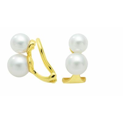 Paar Ohrclips ADELIA´S "Ohrclips Ohrringe 585 Gold ( 14K ) mit Perle", gold, Ohrringe, Damen, Damen, Gold, Goldohrringe