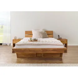 Bett mit Schubladen Eiche 180x200x87 natur geölt BREGENZ #111