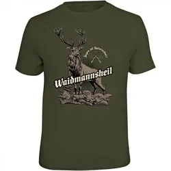 "Waidmannsheil" T-Shirt Herren (Oliv), 2XL
