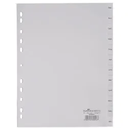 Durable Kunststoffregister Dez.-Jan. A4 grau, 22.8x29.7 cm