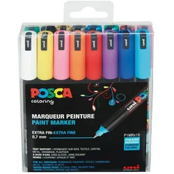 Posca Marker mit kalibrierter Spitze, 16er Set