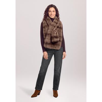 Schal CARTOON "Damen mit Farbverlauf", Damen, Gr. ACC, beige, braun, Stoff, Polyester, Modetücher Schal