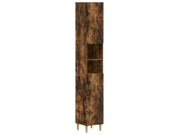 Makastle Badezimmerschrank mit offenem Regal Raucheiche