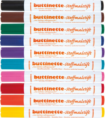 buttinette Stoffmalstifte-Set, 10 Stifte