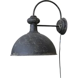 Chic Antique Rustikale Wandlampe antik schwarz, H42/L34/Ø44 cm