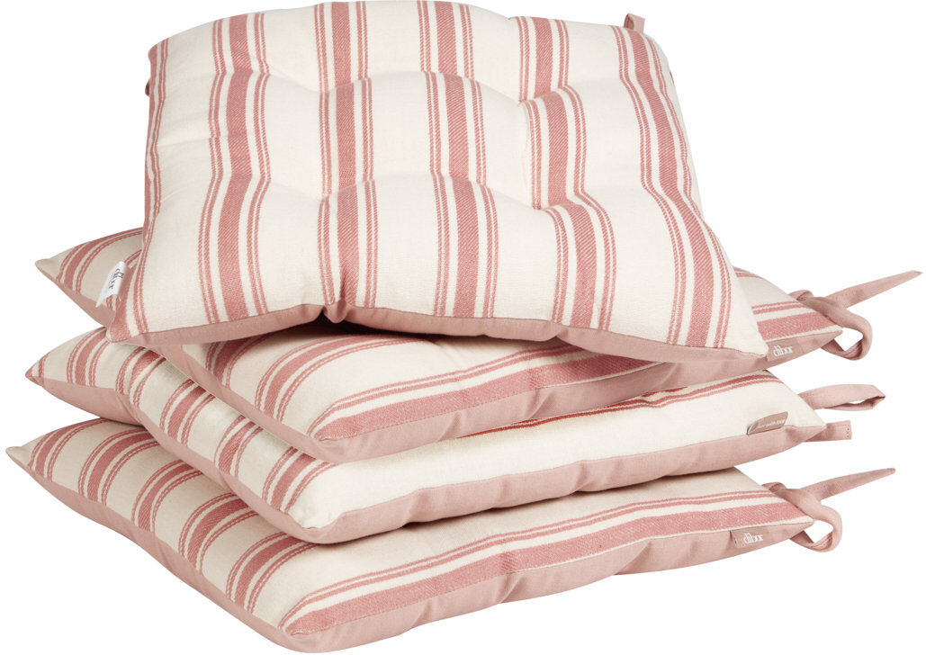 Beachcrest Home Stripe Cotton Summer Outdoor Garden Furniture Chair with Ties Seat Cushion Red 400cm W