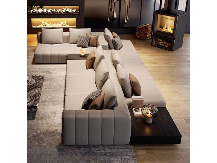 Canapés italiens en cuir véritable minimaliste luxe cinéma chambres canapés appartement droit Divani Da Soggiorno accessoires pour la maison