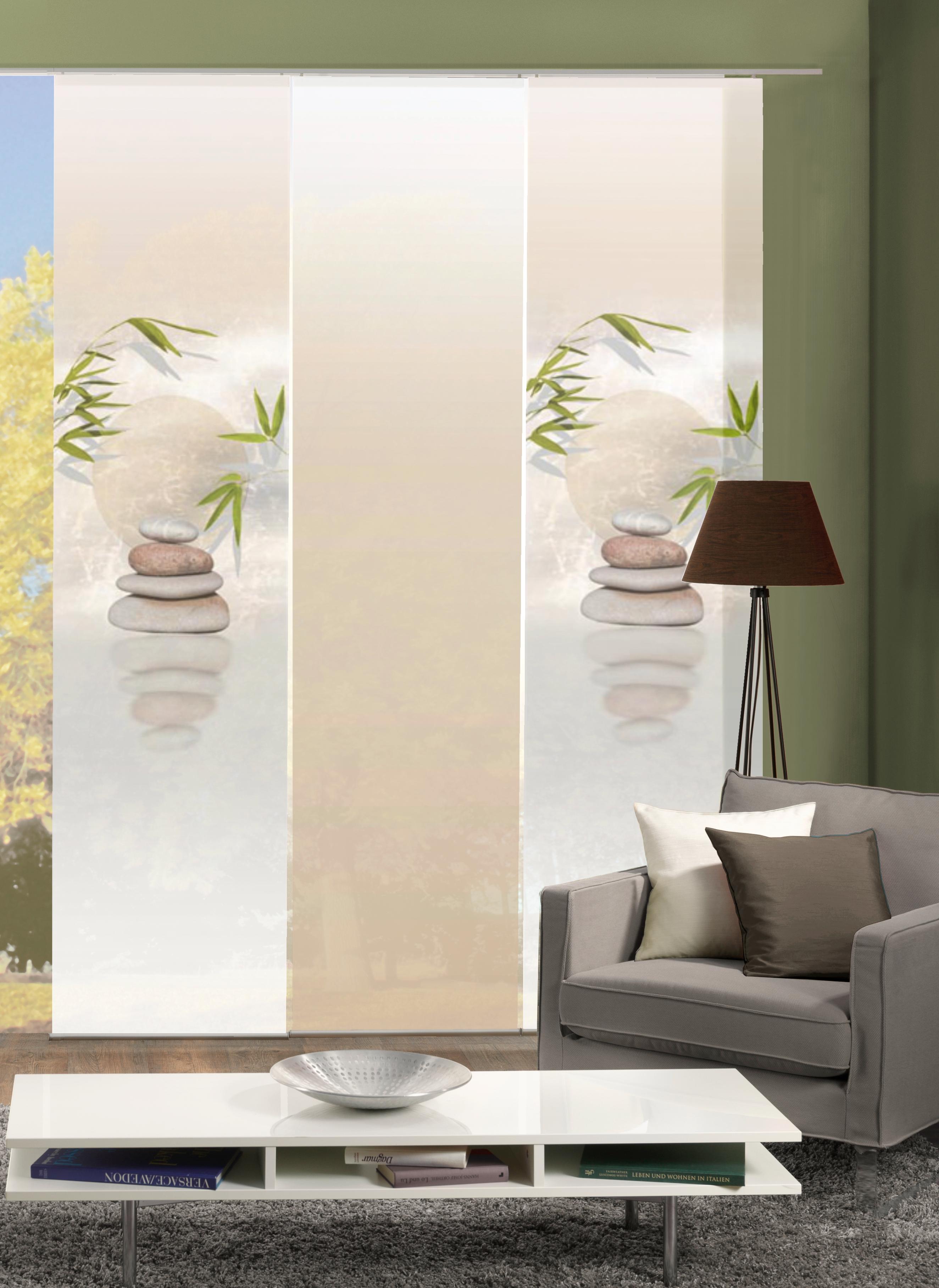 Schiebegardine HOME WOHNIDEEN "BUDA", beige (naturfarben), B:60cm H:245cm, Polyester, Gardinen, Schiebegardine, HxB: 245x60, inkl. Befestigungszubehör