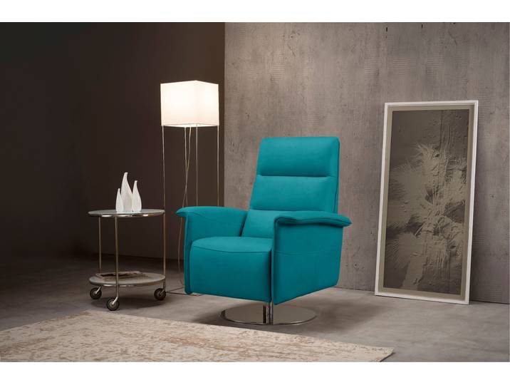 Sessel EGOITALIANO Kelly Designsessel, Clubsessel & Relaxsessel, bequem, zeitlos elegant , blau (teal), B:83cm H:105cm T:92cm, Sessel, Sessel, drehbar, manuelle Relaxfunktion mit Push-Back-Mechanismus