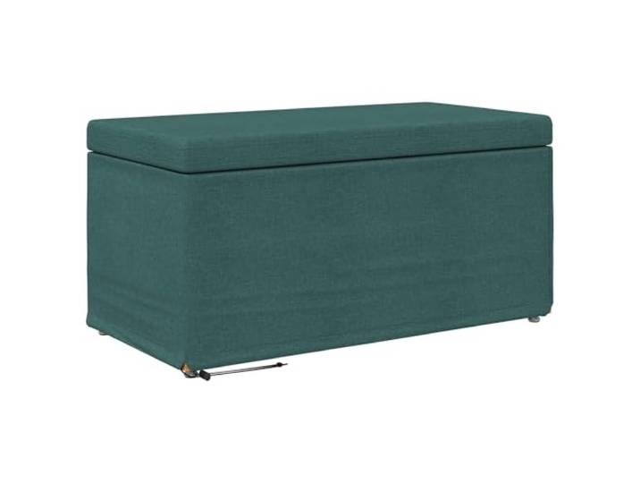 Hocker ohne Rückenlehne, Dunkelgrün, 81 x 41 x 40 cm, Stoff und Gepolsterte Sitzfläche, einfache Montage, Kugelbahn, vielseitig einsetzbar, einfache Wartung