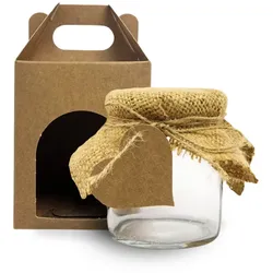 Espírito rebelde 20 Gläser 250ml mit Deckel, Kartons, Jutestoff, Schnur & Etiketten. Ideal für Geschenke oder Vorrat.