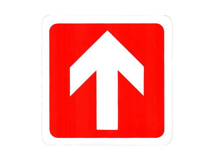 Schild Pfeil Rot-Gerade 7.5 cm
