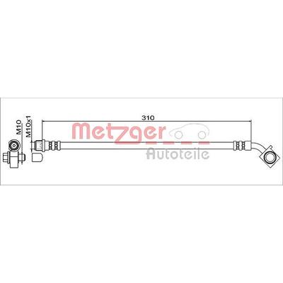 Metzger Autoteile Bremsschlauch [Hersteller-Nr. 4111552] für Vauxhall, Opel