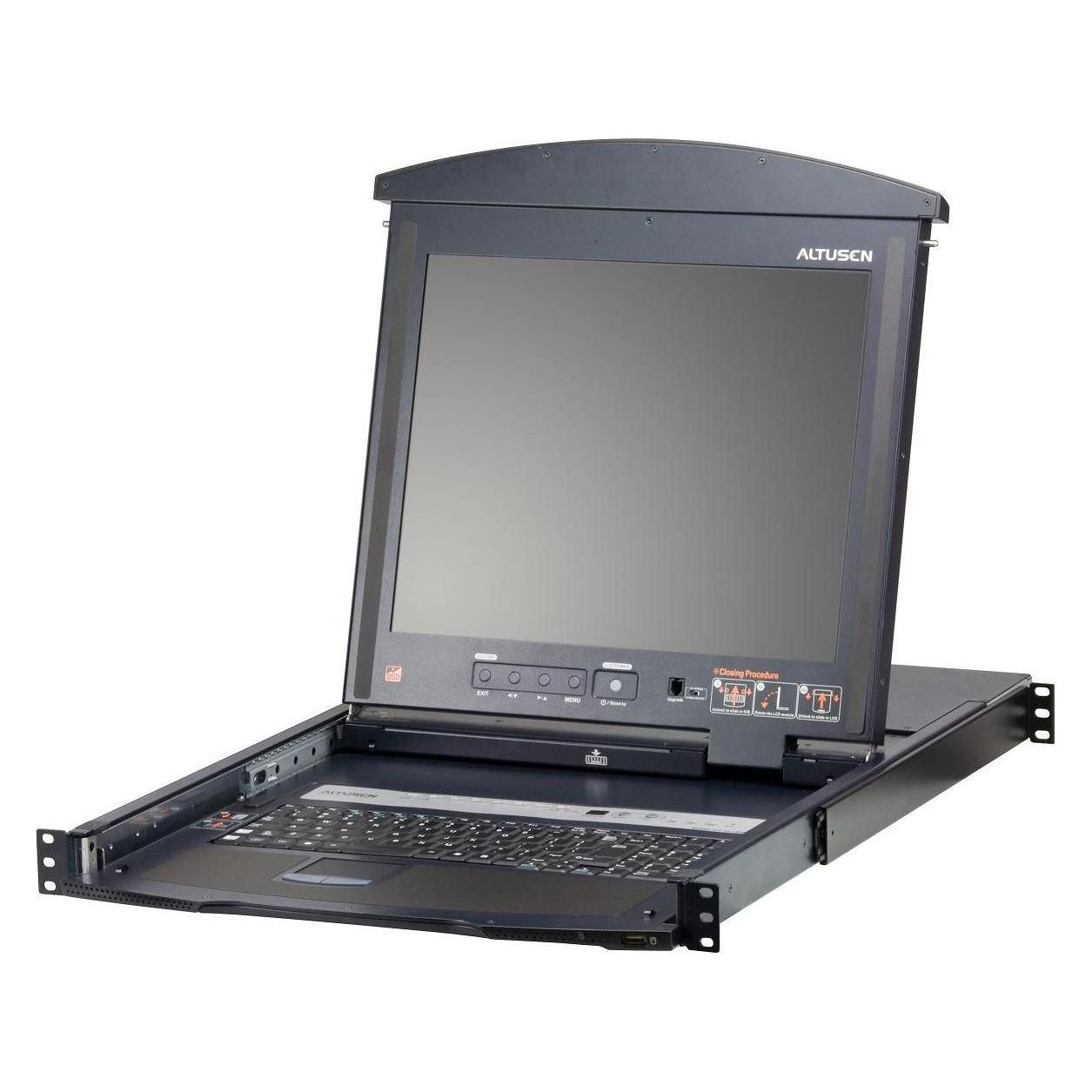 Aten KL1516AM IT Cat.5 KVM-Switch 16-Port, 17"-LCD, Dual-Rail, IT-Layout (KL1516AM-AXA-ITG)