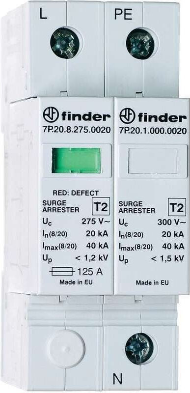 Finder overspanningsbeveiliging 1-fasig met vonkenboog 7P.22.8.275.1020